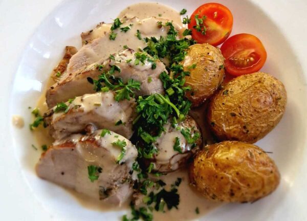 Fläskfilé och rostad potatis – lunch x1200